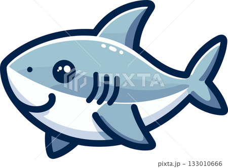 笑顔のかわいい鮫のイラスト 133010666