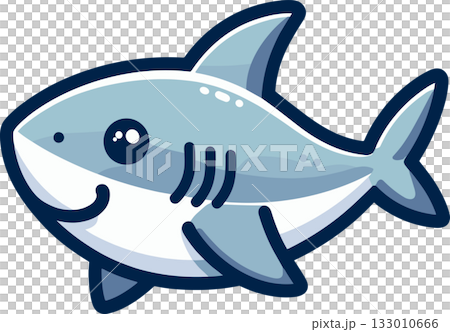 笑顔のかわいい鮫のイラスト 133010666
