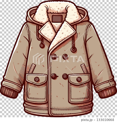 羊毛襯裡時尚外套的插圖 133010668