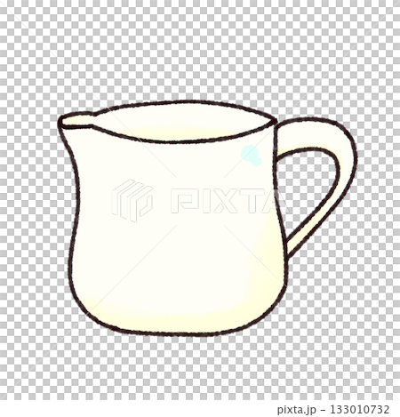 Hand-painted milk pitcher / cafe 133010732