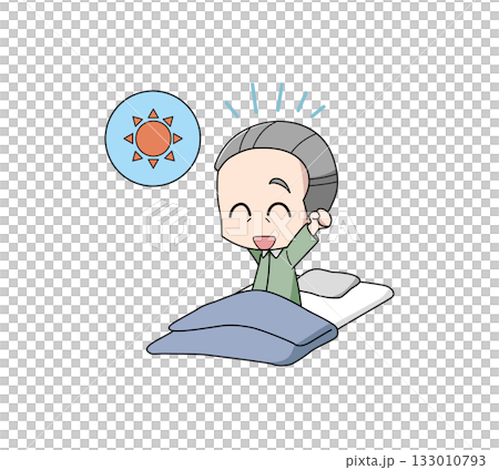 一位精神矍鑠的老人的插圖 133010793