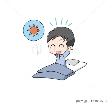 寝起きが良い男性のイラスト 133010795
