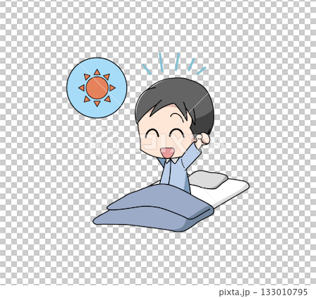 寝起きが良い男性のイラスト 133010795