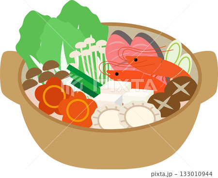 海鮮鍋のイラスト素材 海鮮鍋のイラスト素材 133010944