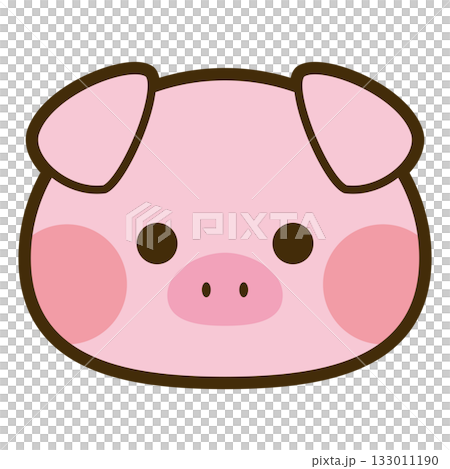 可愛的豬臉圖標 133011190