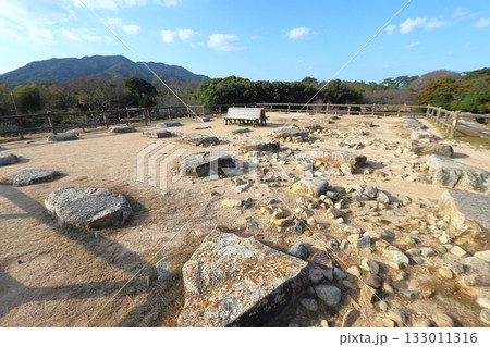 萩城の本丸天守台の風景（山口県萩市） 133011316