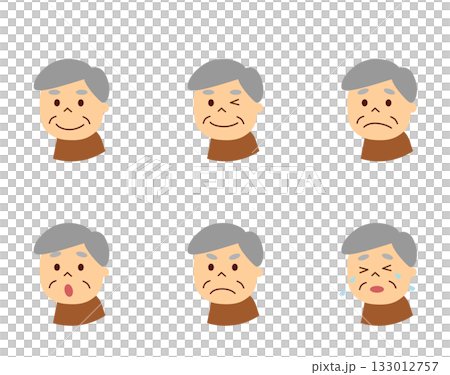 Grandfather's facial expression set Grandfather's facial expression set 133012757