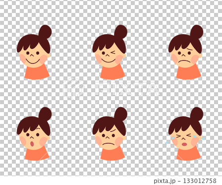 Female facial expression set Female facial expression set 133012758