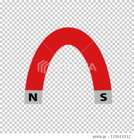 Red U-shaped magnet icon (with north and south poles) 133013312