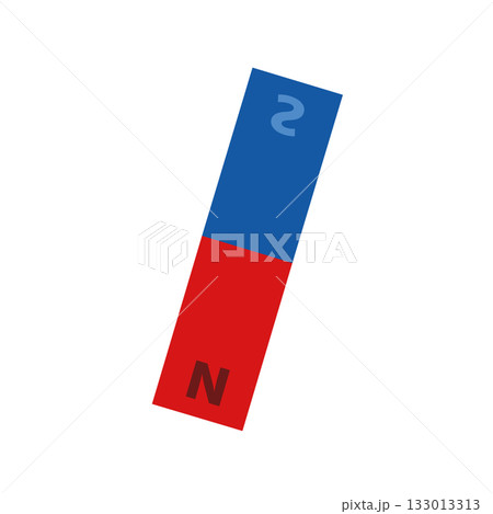 赤と青の棒磁石イラスト(N極S極付き) 赤と青の棒磁石イラスト(N極S極付き) 133013313