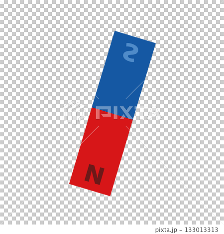 赤と青の棒磁石イラスト(N極S極付き) 赤と青の棒磁石イラスト(N極S極付き) 133013313