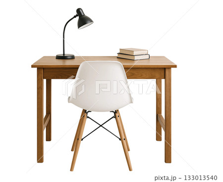 wooden table on white background 133013540