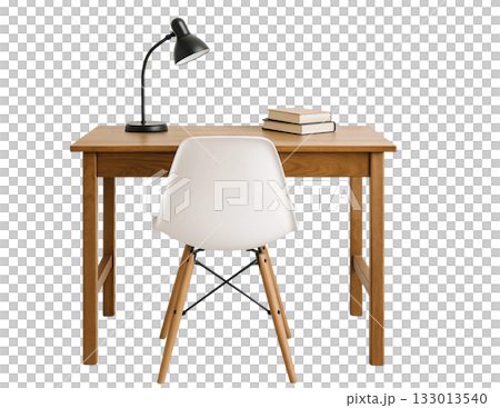 wooden table on white background 133013540