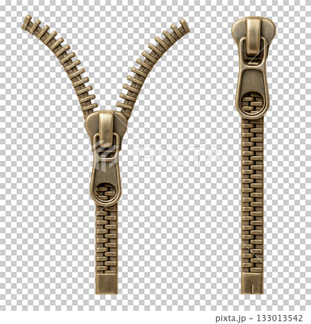 steel zipper isolated on white 133013542