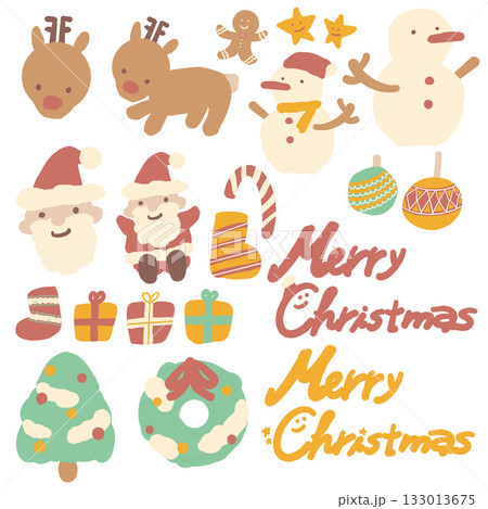 かわいいクリスマスのイラスト素材 かわいいクリスマスのイラスト素材 133013675