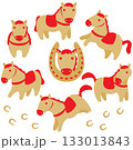 Vector illustration for the CNY cute horse various dynamic poses 133013843