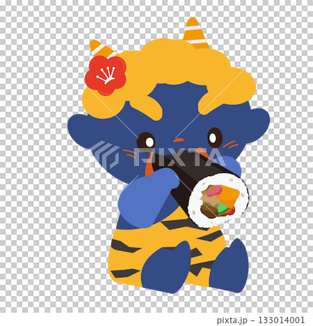 Vector illustration of a blue demon eating ehomaki 133014001