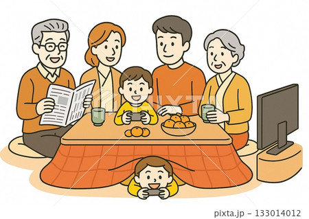 冬の家族団欒 133014012