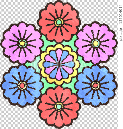 Colorful stained glass flower illustration Colorful stained glass flower illustration 133014014