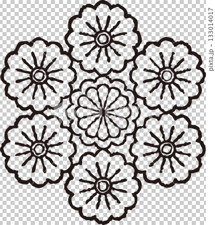 Stained glass style flower illustrations and borders Stained glass style flower illustrations and borders 133014017