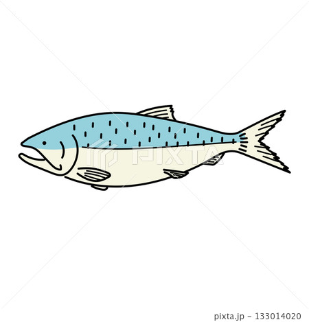 イラスト素材: サケのイラスト シンプルなベクターデザイン 133014020