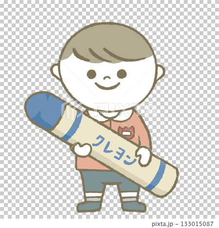 幼稚園小朋友拿蠟筆 133015087