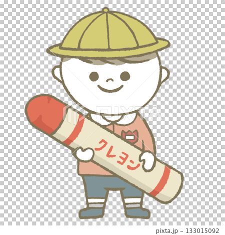 Kindergartener with a crayon and hat 133015092
