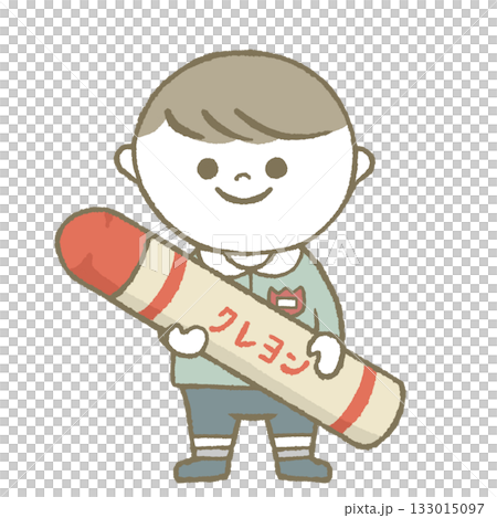 クレヨンを持つ幼稚園児 133015097