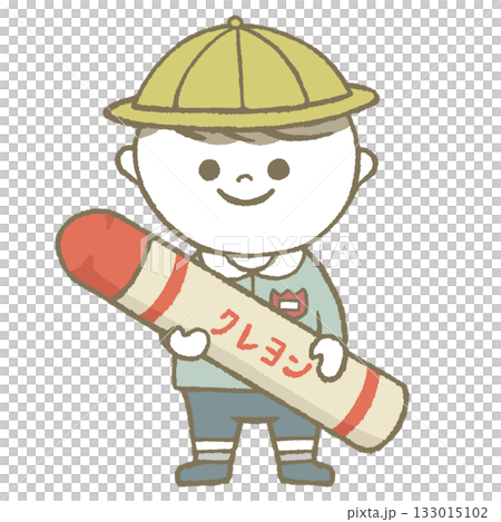 戴著帽子，拿著蠟筆的幼稚園小朋友 133015102