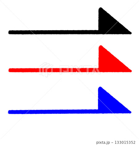 味のある矢印3色セット_黒、赤、青 133015352