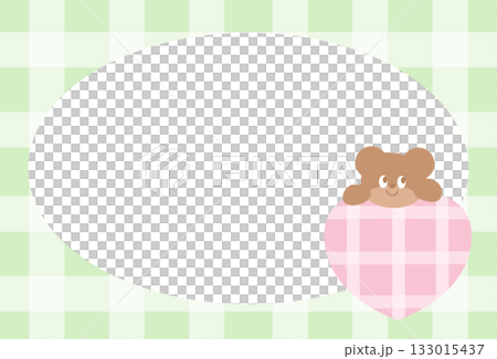 Cute rectangle frame set with teddy bear, heart and pastel green plaid pattern for animal print, decoration, polaroid photo, ad template, social media post, poster, book cover design, notepad, zoo Cute rectangle frame set with teddy bear, heart and pastel green plaid pattern for animal print, decoration, polaroid photo, ad template, social media post, poster, book cover design, notepad, zoo 133015437