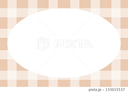 Rectangle frame with light brown plaid pattern for school name tag, print, decoration, polaroid photo, ad template, social media post, poster, book cover design, notepad, sticky note, memo, banners 133015537