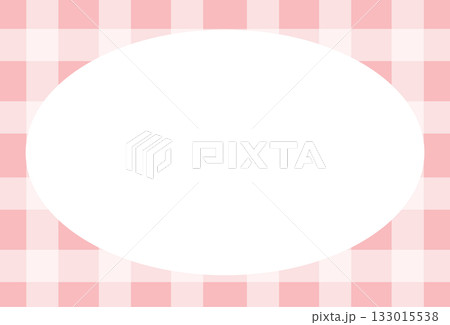 Rectangle frame with pink plaid pattern for school name tag, print, decoration, polaroid photo, ad template, social media post, poster, book cover design, notepad, sticky note, memo, banners 133015538