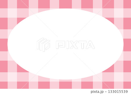 Rectangle frame with pink plaid pattern for school name tag, print, decoration, polaroid photo, ad template, social media post, poster, book cover design, notepad, sticky note, memo, banners 133015539