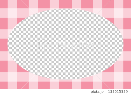 Rectangle frame with pink plaid pattern for school name tag, print, decoration, polaroid photo, ad template, social media post, poster, book cover design, notepad, sticky note, memo, banners 133015539