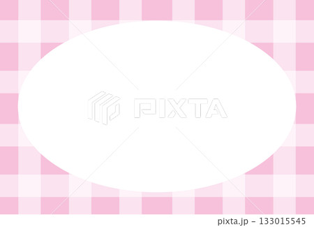 Rectangle frame with pastel pink plaid pattern for school name tag, print, decoration, polaroid photo, ad template, social media post, poster, book cover design, notepad, sticky note, memo, banners 133015545
