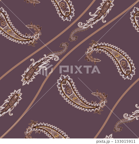 Plum Paisley Flowing Curves Pattern Plum Paisley Flowing Curves Pattern 133015911