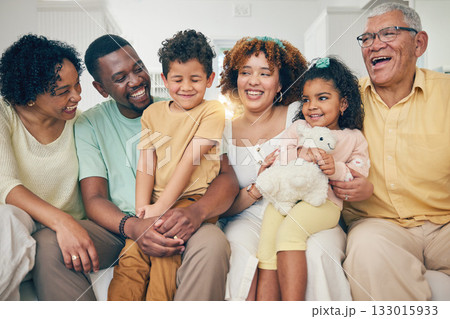 Black family, kids and living room sofa with bonding, parent love and care in home. Lounge, happiness and children with mom and dad together feeling happy with a hug on a couch with mama and father Black family, kids and living room sofa with bonding, parent love and care in home. Lounge, happiness and children with mom and dad together feeling happy with a hug on a couch with mama and father 133015933