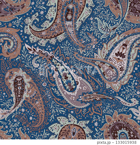 Soft Navy Layered Paisley Pattern Soft Navy Layered Paisley Pattern 133015938
