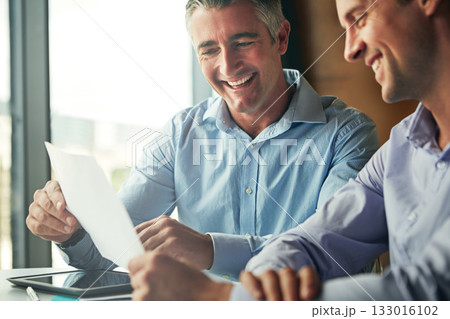 Business man, planning and meeting with documents, accounting taxes and financial analysis or budget report. Professional people, accountant or happy clients for paperwork review, finance and revenue Business man, planning and meeting with documents, accounting taxes and financial analysis or budget report. Professional people, accountant or happy clients for paperwork review, finance and revenue 133016102