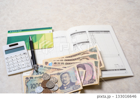 家計簿、豊かで楽しい家庭生活を送るために必要な支出と収入を管理する 133016646