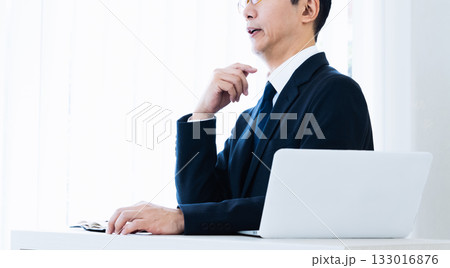 説明を受けるビジネスマン 133016876