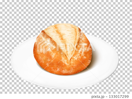 小碟子裡的硬麵包卷 133017299