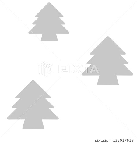 グレーの複数のデフォルメされた針葉樹のイラスト 133017615