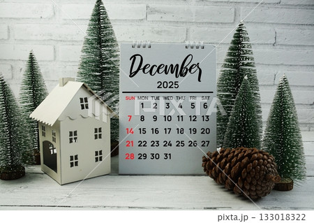 December 2025 annual monthly desk calendar for planning and management 133018322