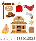 Cute wild west cowboy decoration clipart 133018528