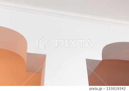 Abstract architecture background photo featuring white arches details 133019342