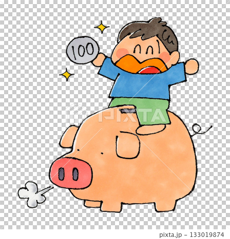 兒童和存錢罐 133019874