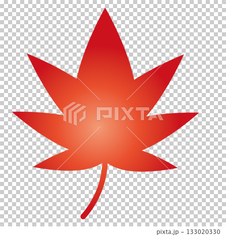 赤いもみじのイラスト、秋の紅葉素材 133020330