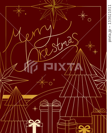 Gorgeous Christmas line card illustration 133021011
